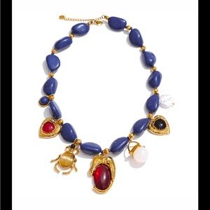 Stainless Steel Elephant Blue Charm Necklace